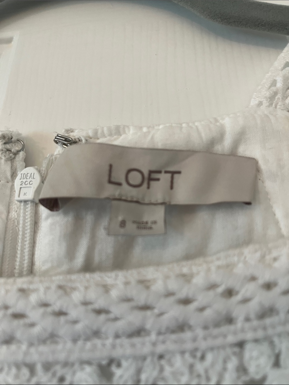 NWOT LOFT White Crochet Halter Dress - Picture 2 of 3